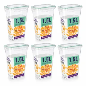Pack de 6 Recipientes de 1,5L Herméticos con Tapa