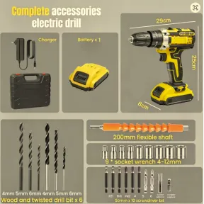 Atornillador Inalámbrico 21V con Accesorios Incluidos