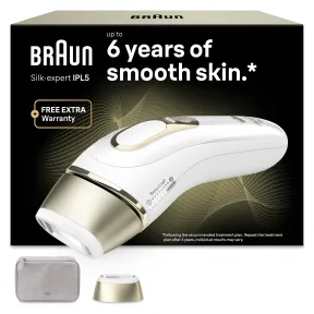 Depiladora Braun Silk·expert Pro 5, Blanco y Oro, PL5110