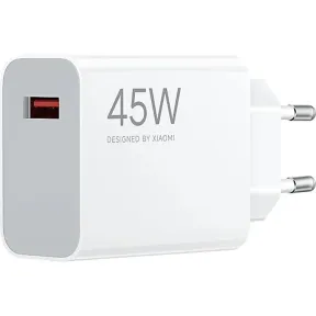 Cargador Turbo USB-A 45W Blanco para iPhone y Samsung
