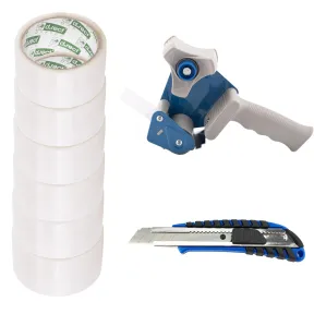 Dispensador de Cinta Adhesiva con 6 Rollos y Cuchillas 18mm