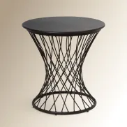 Mesa Troia auxiliar esmaltada de jardín - Antracita
