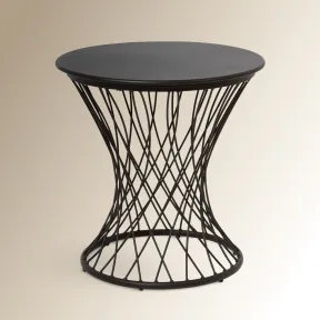 Mesa Troia auxiliar esmaltada de jardín - Antracita