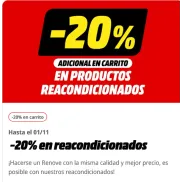 Reacondicionados: -20% en tu carrito ahora mismo.