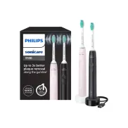 Pack de 2 Cepillos Dentales Sonicare 3100 en Negro y Rosa