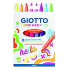 Rotuladores Fluo Giotto Turbo Maxi, Punta Ancha, 8 unidades.