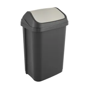 Cubo de Basura Gris Swantje con Tapa Basculante 25L