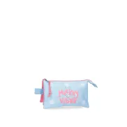 Estuche azul claro Mickey vibes con tres compartimentos - Disney