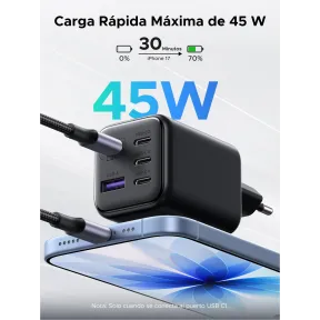 Cargador de Pared UGREEN 45W 5 Puertos USB C Carga Rápida