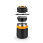 Termo de Acero Inoxidable 800g | Doble Pared, Negro y Naranja