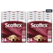 Scottex Seda Acolchado - Pack de 24 Rollos 3 Capas