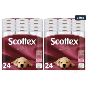Scottex Seda Acolchado - Pack de 24 Rollos 3 Capas