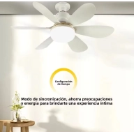 Ventilador de Techo LED 3 Modos, Control Inalámbrico y Colores