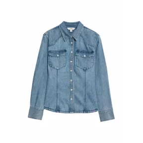 Camisa Western Denim Azul Marks & Spencer, Tallas 34 a 44