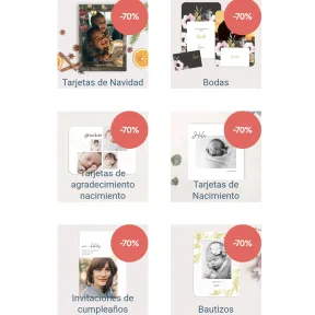 Descuento del 70% en tarjetas personalizadas a tu gusto