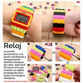 Reloj Digital Negro Arco Iris Neutral para Pulsera