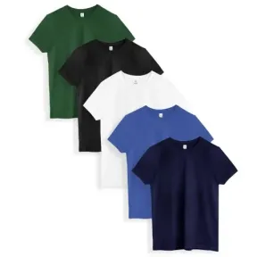 Camisetas de colores variados, pack de 5 unidades