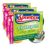 Spontex Frotaspon Stop Grasa: estropajos de cocina, 3 x 2