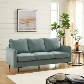Sofá fijo 3 plazas SIA Conforama: azul, beige o terracota