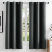 Deconovo: 2 cortinas opacas térmicas gris oscuro 106x114 cm