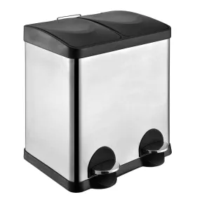 Amig RECIK2: Cubo de reciclaje doble con pedales de 30 L