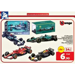 Coches F1 de metal a escala 1:43 por 6,90 € la unidad