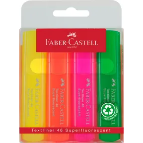 Faber-Castell 154604: Estuche de 4 marcadores fluorescentes