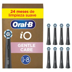 Oral-B iO Gentle Care: 8 Cabezales Originales Negros