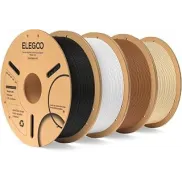 ELEGOO PLA 1.75 mm 4 kg: Negro, Blanco, Marrón y Beige