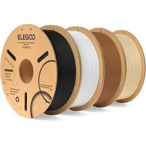 ELEGOO PLA 1.75 mm 4 kg: Negro, Blanco, Marrón y Beige