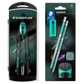 STAEDTLER NORIX Set de compás rápido con lápices y accesorios