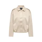 Chaqueta Only beige de mujer con cuello camisero y manga larga