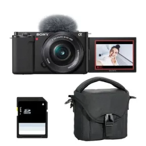 Sony Alpha ZV-E10 Negra + 16-50 PZ, Bolsa y SD 8 GB