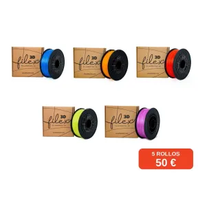 5 filamentos Filex3D de 1 kg por 50 € con envío gratis: elige los colores que quieras