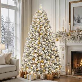 Árbol de Navidad con Efecto Nevado y Luces