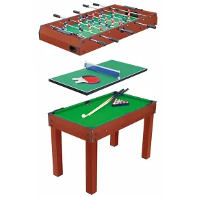 Mesa 3 en 1 Devessport: Futbolín, Billar y Ping-Pong