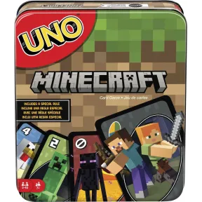 UNO Minecraft de Mattel Games: Juego de Cartas en Lata