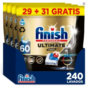 Finish Powerball Ultimate Plus: 240 cápsulas a 0,13€/lavado