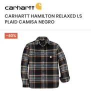 Camisa Carhartt Hamilton Relaxed de cuadros negra manga larga