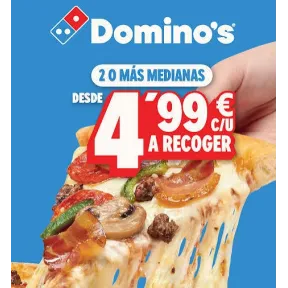 Pizzas medianas con hasta 2 ingredientes desde 4,99 €