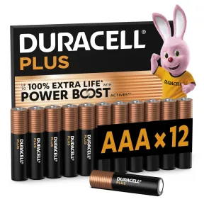 Pilas Alcalinas DURACELL Plus AAA LR03 1.5V - Pack de 12