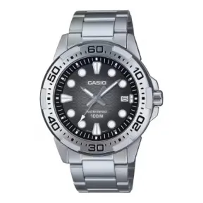 Casio MTD-140D-1AV: Reloj de hombre de acero con esfera negra