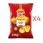 X4 Lay's al punto de sal: patatas fritas familiares 248 g