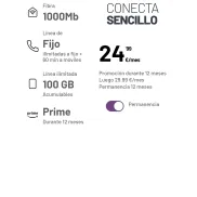 Tarifa Conecta Sencillo: fibra 1000 Mb y móvil con 100 GB