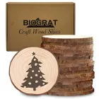 16 Rodajas de Madera Natural 7-8 cm para Manualidades
