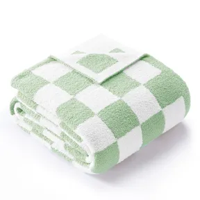 Manta polar suave reversible verde claro 130 × 150 cm