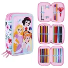 Estuche Escolar Princesas Disney con 3 Compartimentos