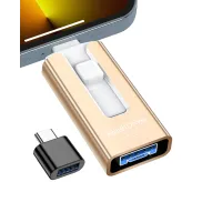 Memoria GNASEET 256GB USB 3.0 para Phone y Android dorada