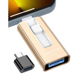 Memoria GNASEET 256GB USB 3.0 para Phone y Android dorada