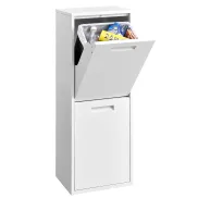 SONGMICS Cubo de Basura de Acero 34L con 2 Compartimentos